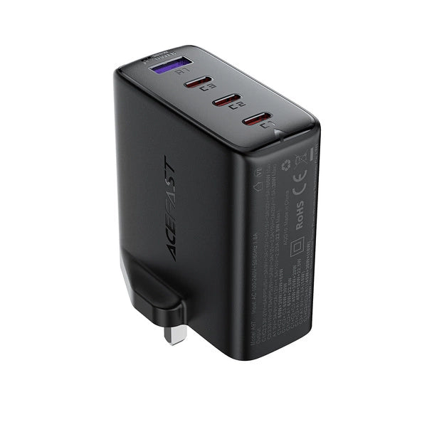 ACEFAST A97 PD100W GaN (3*USB-C+USB-A) charger,black (UK)