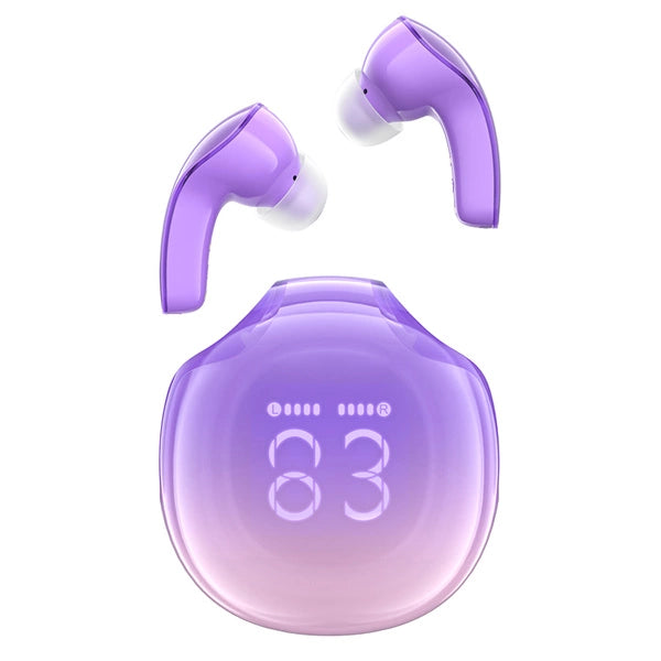 Acefast T9 Crystal (Air) color bluetooth earbuds, grape purple