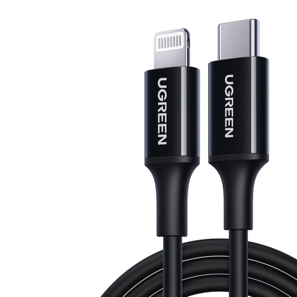UGREEN USB-C to Lightning Cable M/M Nickel Plating ABS Shell 1m (Black)US171 60W