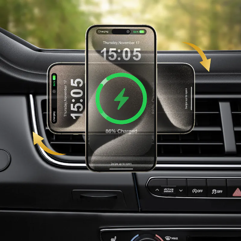XPower CMM11 QI2 3in1 15W Wireless Charging Car Mount Holder - Grey-4895246608778