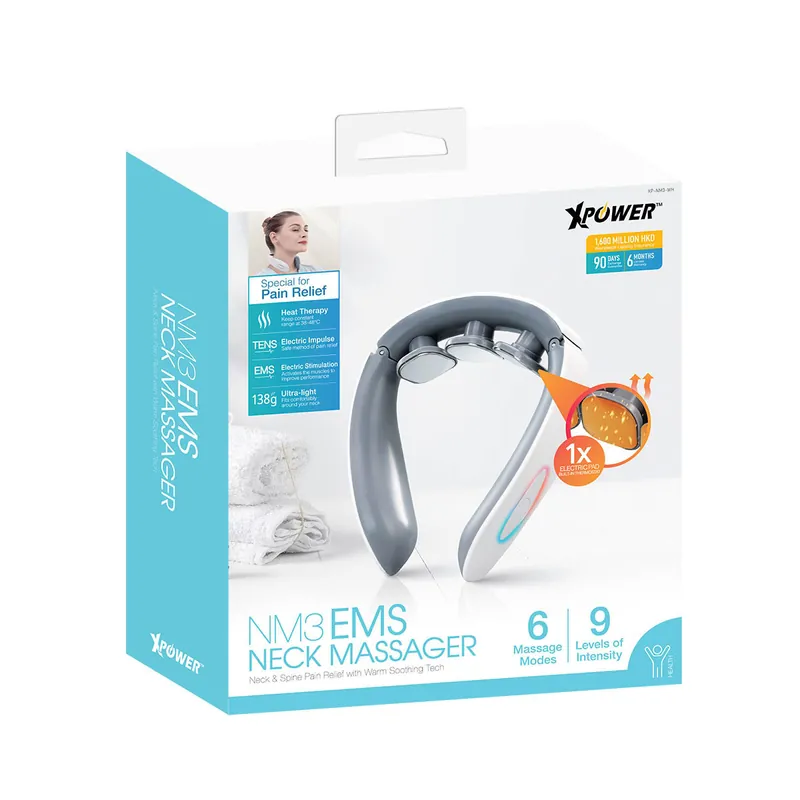 XPower NM3 EMS Neck Massager - White-4895246600413