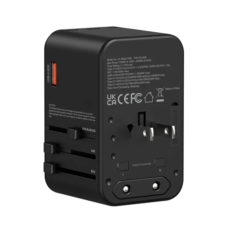 XPower TA100B 5 Output 100W PD/PPS GaN Travel Adapter - Black