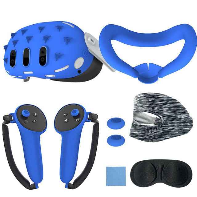 Gamax Silicon Protection Set for Meta Quest 3 - Blue