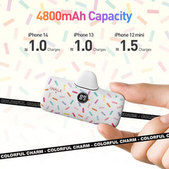 Iwalk Linkme Pro Fast Charge 4800 Mah Pocket Battery With Battery Display For iPhone  - White