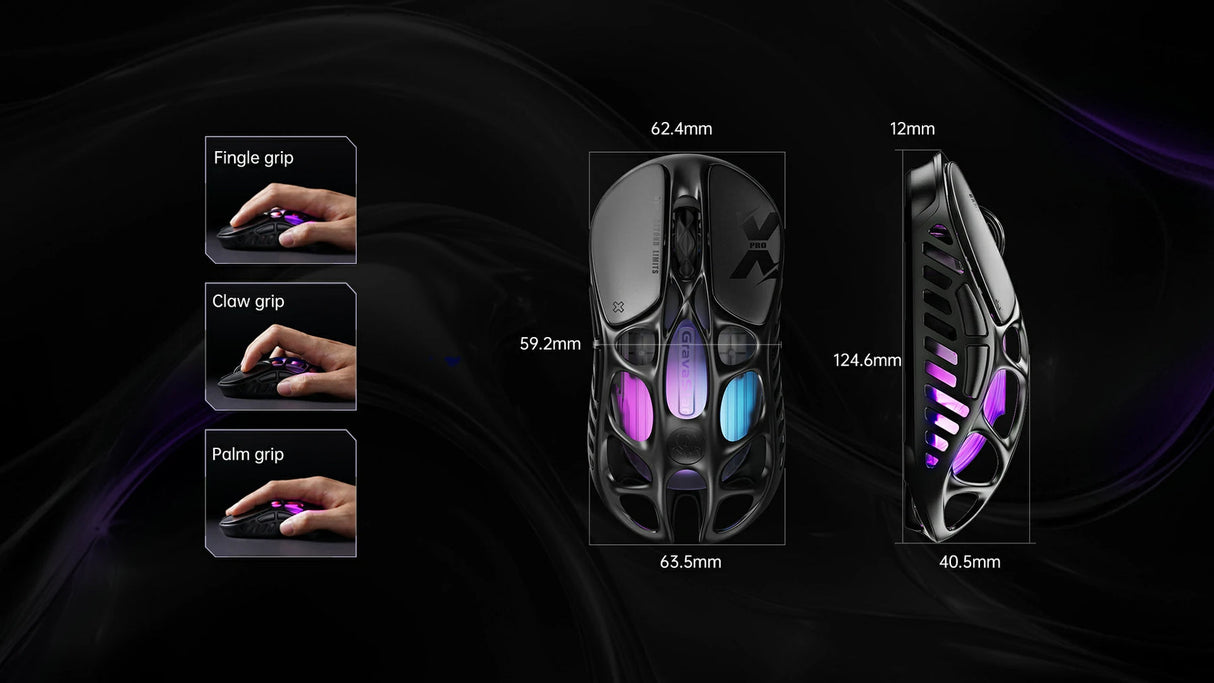 GravaStar Mercury X Pro Wireless Gaming Mouse - Interstellar Silver