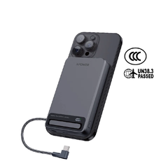 10000mAh 45W Power Bank with Type-C Cable & Stand CCC Safety XPower MagNetoPlus Aluminium Alloy   - Gray