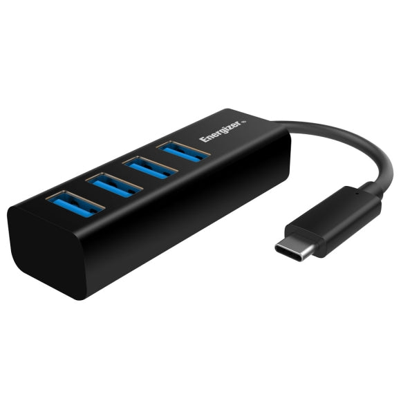 Energizer USB-C Multi Port Hub /4 x USB-A ports/ Black