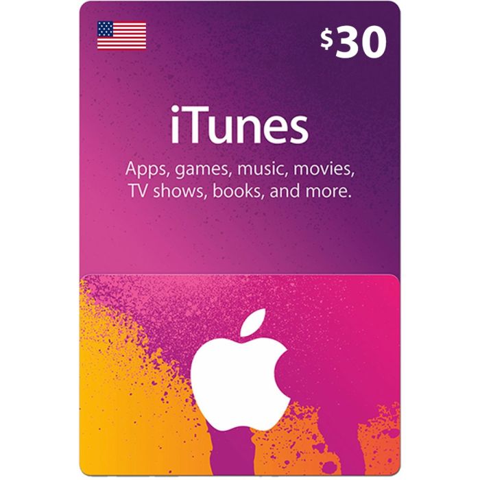 Apple Itunes E-Cards iTunes Gift Card - $ 30 [US]
