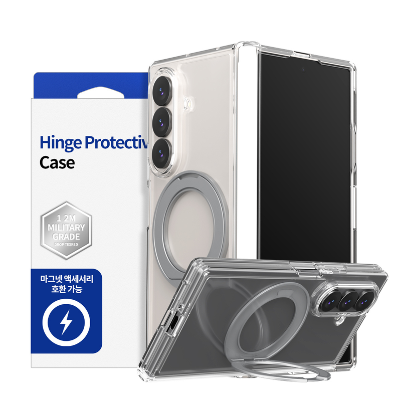 Araree Duple 360 Magsafe Stand Cover For Z Fold 8 Ultra-Clear