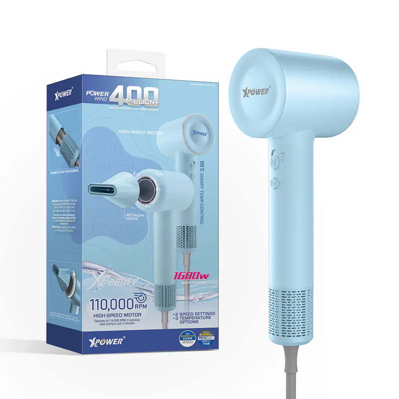 Xpower 1600W Powerwind Hair Dryer - Blue