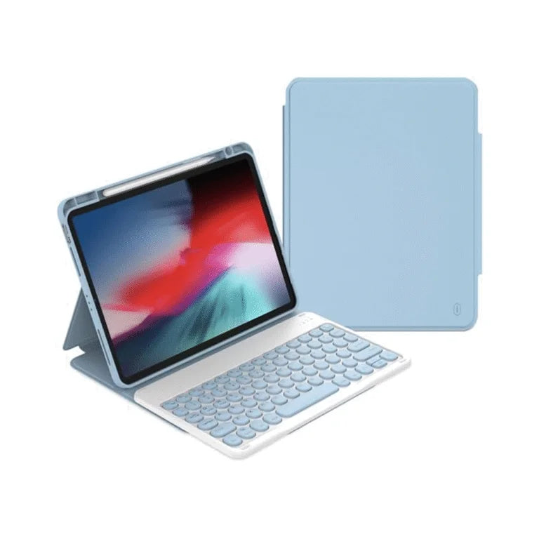 غطاء حماية لوحة المفاتيح من WIWU لجهاز iPad Air 2024 مقاس 11 بوصة/10.9 و11 بوصة (متوافق مع العربية والإنجليزية) - أزرق فاتح