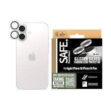 SAFE. by PanzerGlass® Camera Lens Protector Glitter Silver iPhone 16 | iPhone 16 Plus