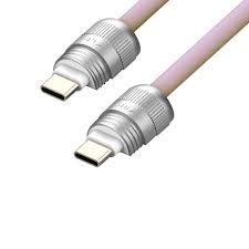 SIA powerlink SOFT RUBBER TYPE C - TYPE C LANYARD CABLE 60W 1.2M LIGHT PINK