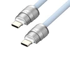 SIA  powerlink SOFT RUBBER TYPE C - TYPE C LANYARD CABLE 60W 1.2M LIGHT BLUE