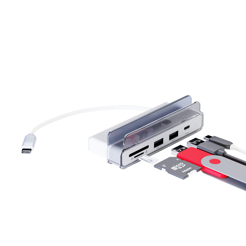 Xtrememac Type-C 6 In 1 Hub With Hanging Stand For iMac - HDMI 4K, Sd, Msd Cards, Usb-C , 2* Usb 3.1