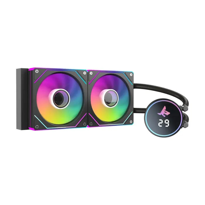 Sharx] SHARX JAWS, ARGB Liquid Cooler 240mm, Digital Display - Black, J240DD-B