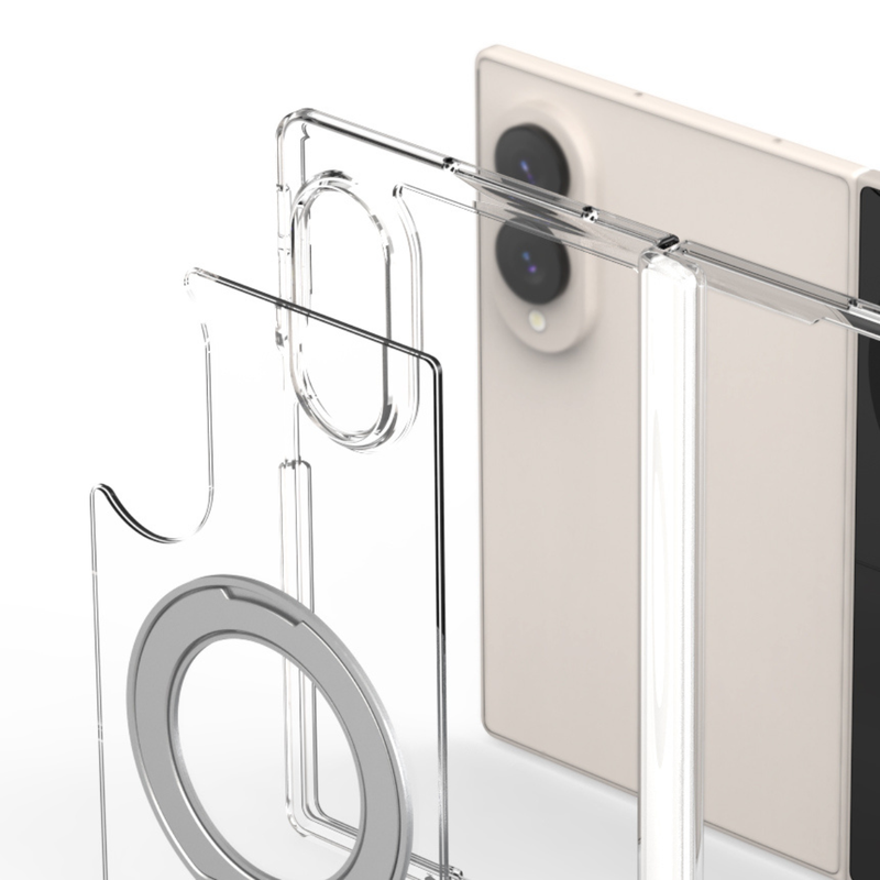 Araree Duple 360 Magsafe Stand Cover For Z Fold 8-Clear