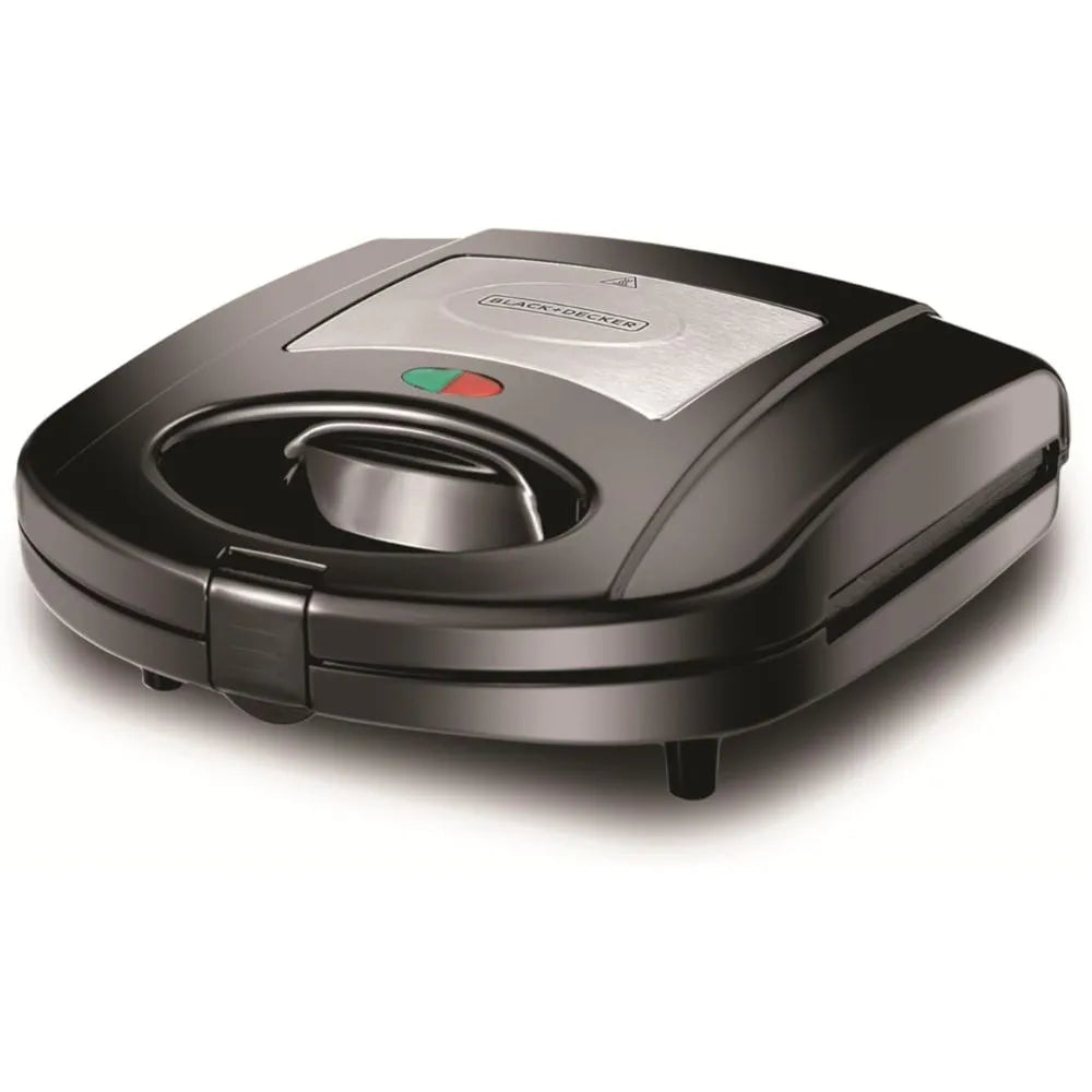 Black & Decker 3 In 1 Interchangeable 780W TS2130-B5, Grill & Waffle& Sandwich Maker Silver/Black - (International Warranty)