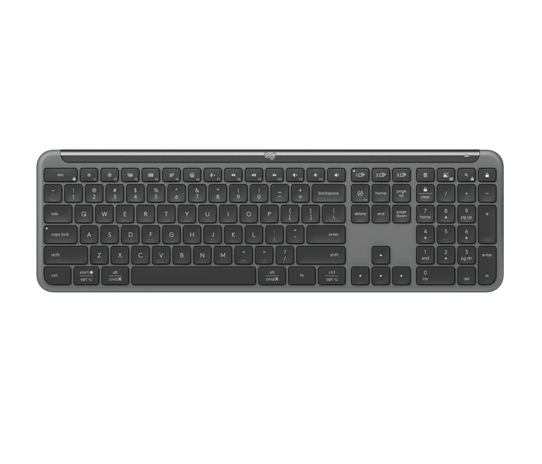Logitech K950 Signature Slim W/L, BT Keyboard, Multi-OS, Win, Mac, Chrome, Eng/Arb - Graphite
