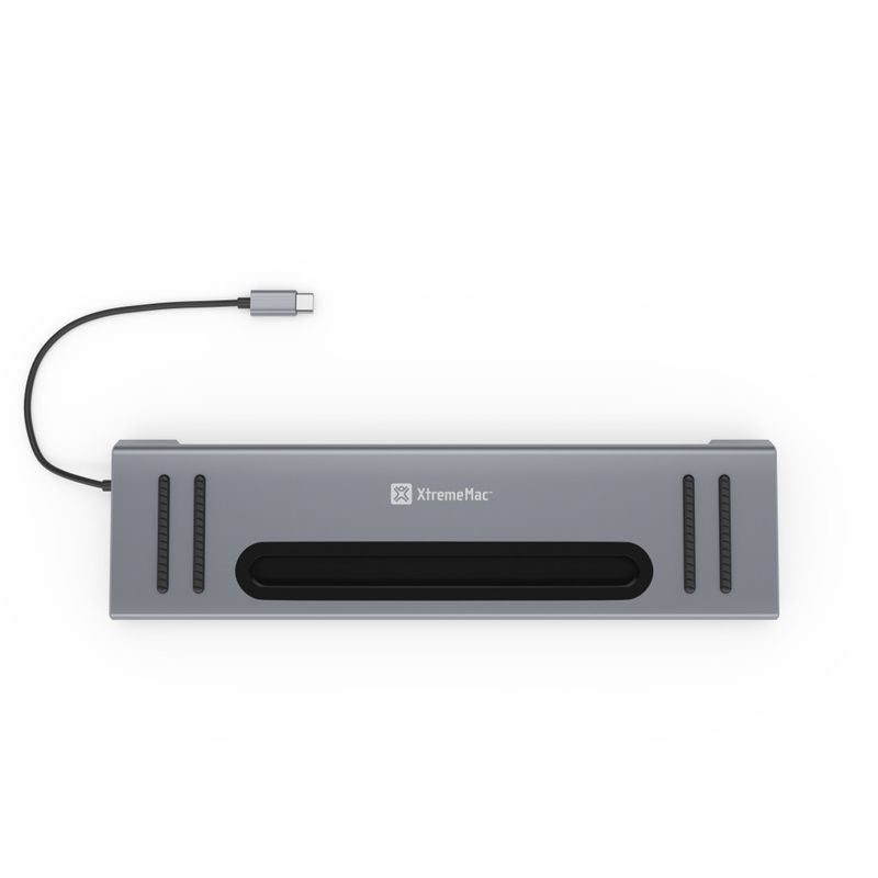 إكستريم ماك محطة توصيل تايب سي 12 في 1، إيثرنت ومنفذا عرض 4K وقارئ بطاقات SD وMicroSD وتمرير طاقة 100 واط وتايب سي و4 منافذ يو إس بي 3.0 ومدخل ومخرج صوت