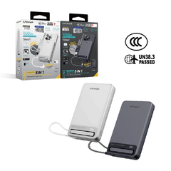 10000mAh 45W Power Bank with Type-C Cable & Stand CCC Safety XPower MagNetoPlus Aluminium Alloy   - Silver
