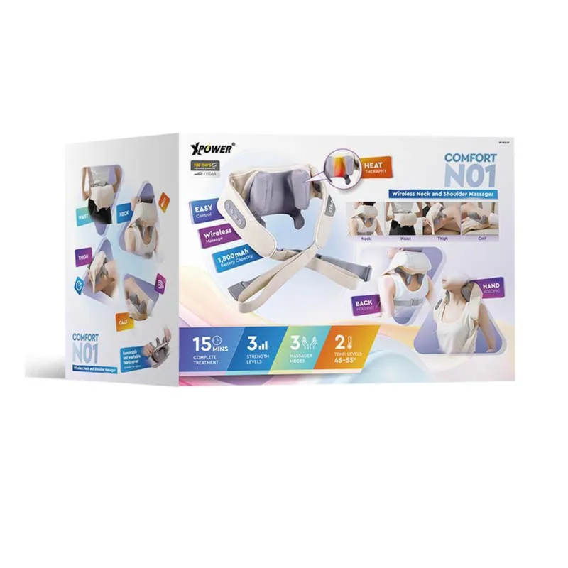 XPower Comfort N01 Wireless Neck and Shoulder Massager Grey-4895246613239