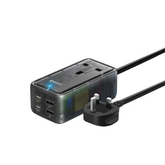 XPower PS1C 65W Gan 5 Output Power Strip 2 x USB 60W and 2 x Type-C 65W - Transparent Black