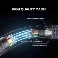 Mowsil DP 4K 60Hz 1.2 Cable Braided 2Mtr,Black
