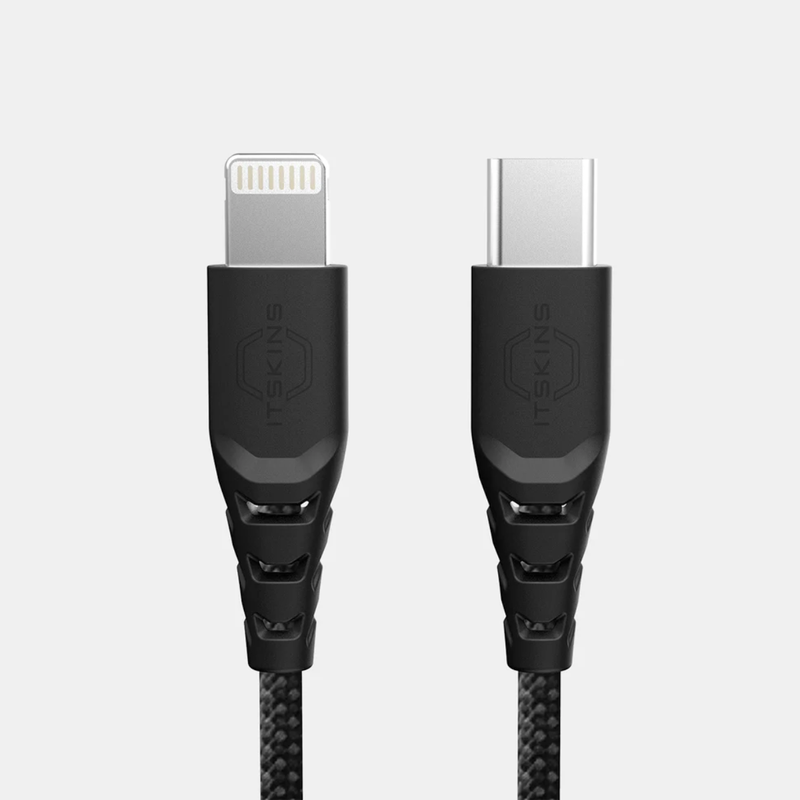 Itskins Hybrid Cable 27W USB-C to Lightning 2.0M- Black-4894995009102