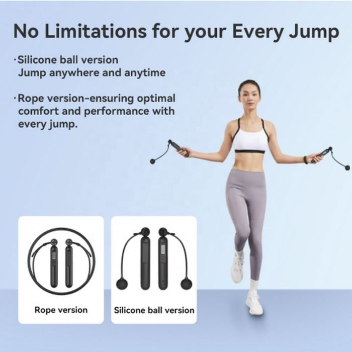 Black & Decker Lightweight PVC Jump Rope with LCD Display Adjustable and Smart Digital Electronic Sensor Jumping Free App Included