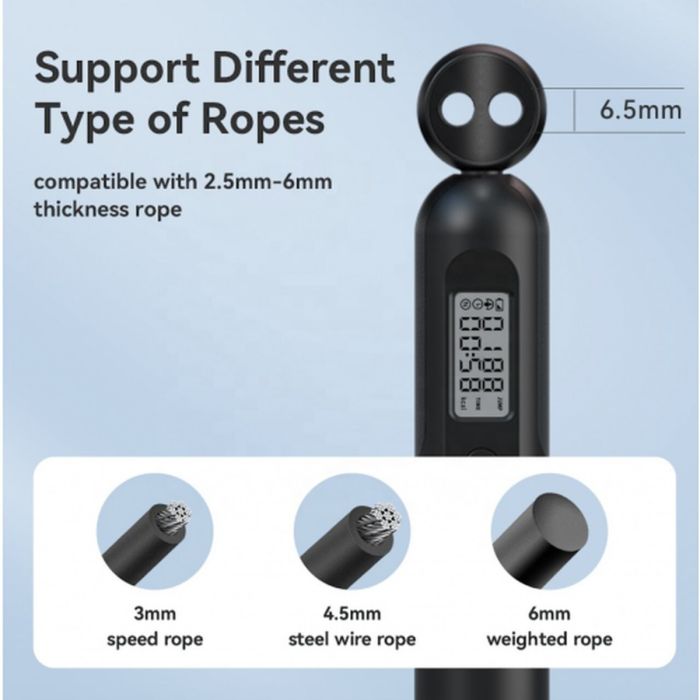 Black & Decker Lightweight PVC Jump Rope with LCD Display Adjustable and Smart Digital Electronic Sensor Jumping Free App Included