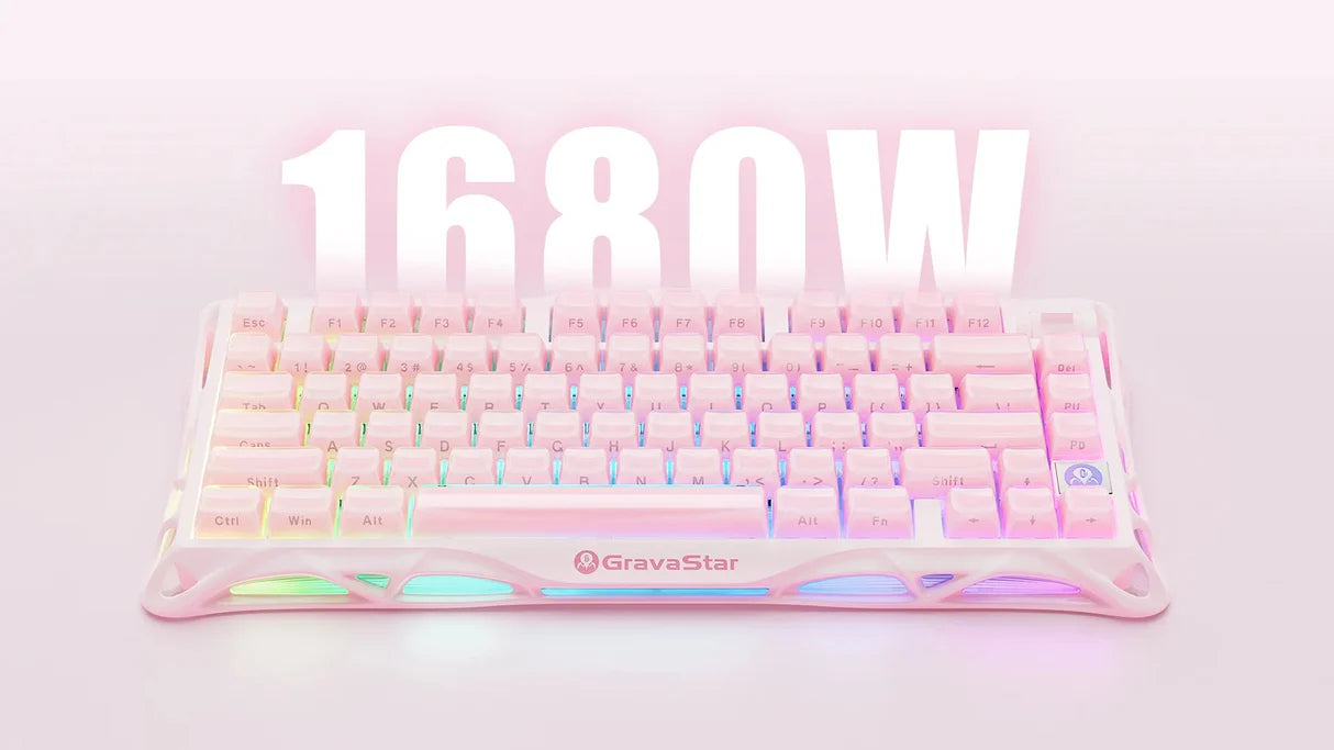 GravaStar Mercury K1 75% Wireless Mechanical Gaming Keyboard_Special Edition-Sakura Pink