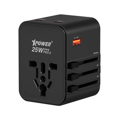 XPower TA3B 25W 4 Output PD 3.0/PPS Travel Adapter - Black
