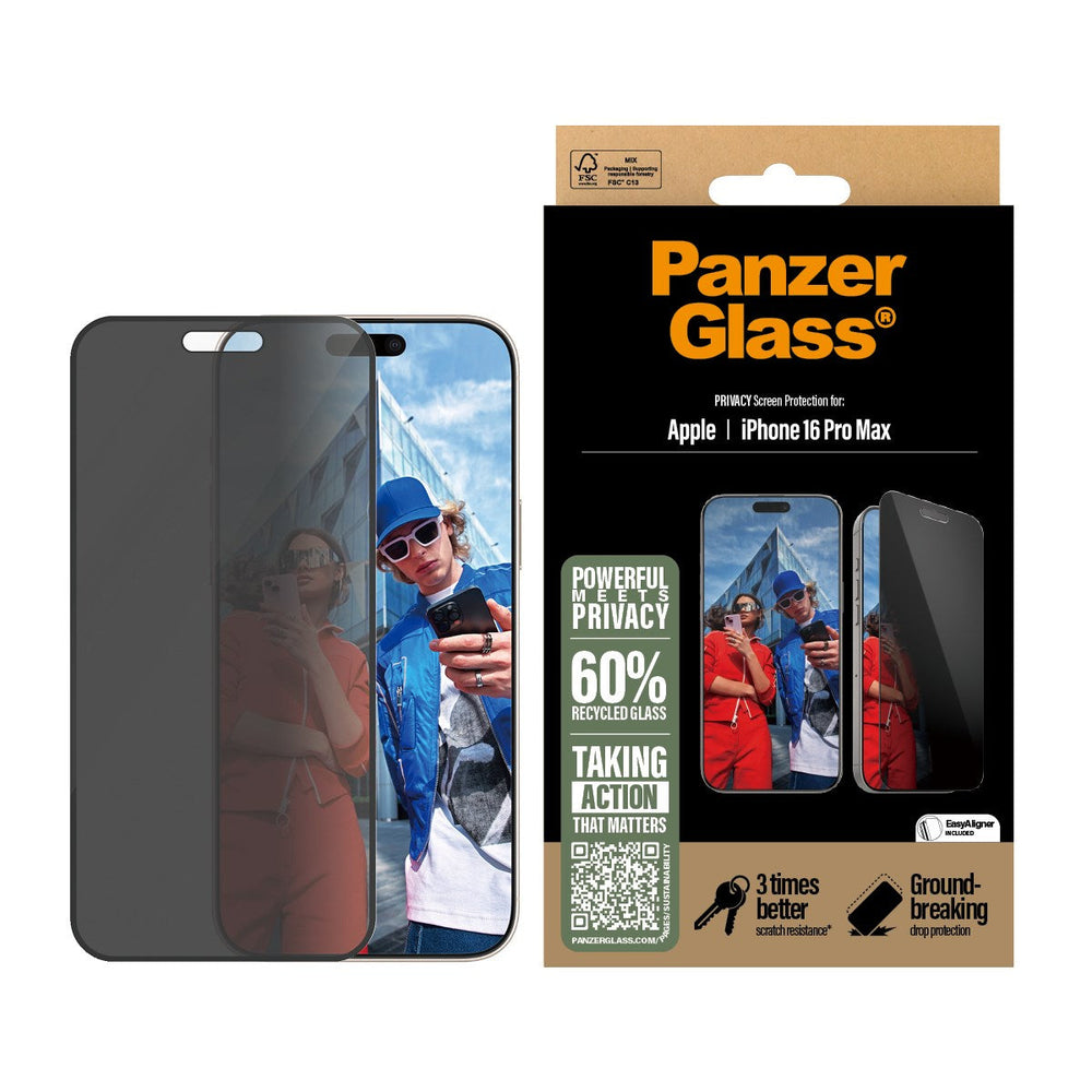 PanzerGlass® Privacy Screen Protector Privacy iPhone 16 Pro | Ultra-Wide Fit