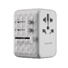 Blupebble Passport 4 GaN III World Travel Adapter with 100W Power, 3 USB-C & 2 USB-A - White