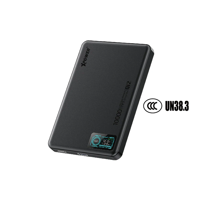 XPower MagDigita² 2nd Gen Color TFT Display PD 3.0+QI2 MagCharge 10000mAh Power Bank - Black