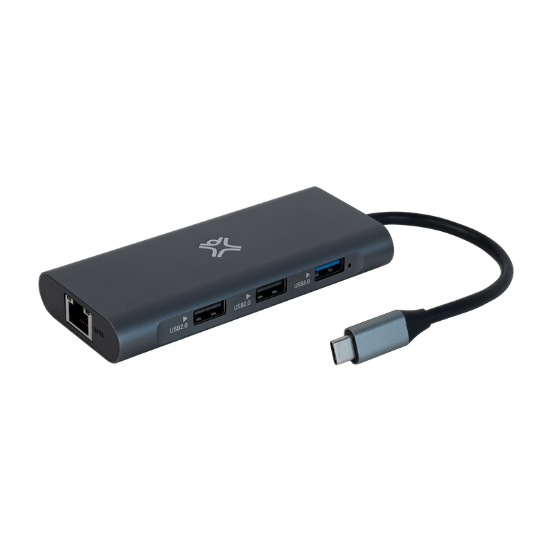 Xtrememac Type-C 8 In 1 Hub - Ethernet, HDMI 4K, Sd, Msd Cards, Usb-C Pd 100W, 3* Usb 3.0