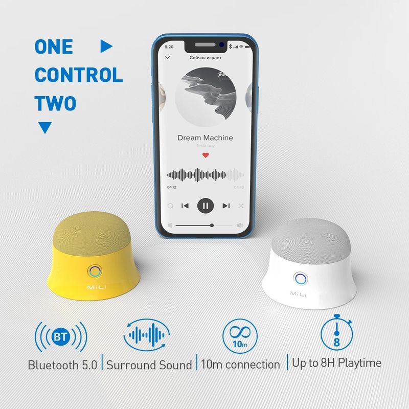MiLi Mag Soundmate Mini MagSafe Bluetooth Speaker - White