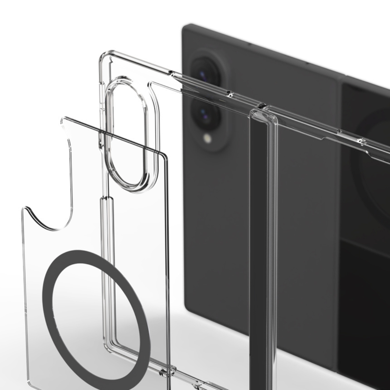 Araree Duple 360 Magsafe Cover For Z Fold 8-Clear Black