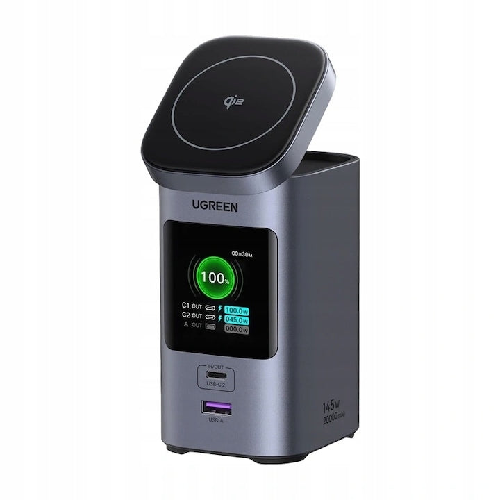 UGREEN 20000MAH 145W Fast Charging Qi2 15w Power Bank black+gray