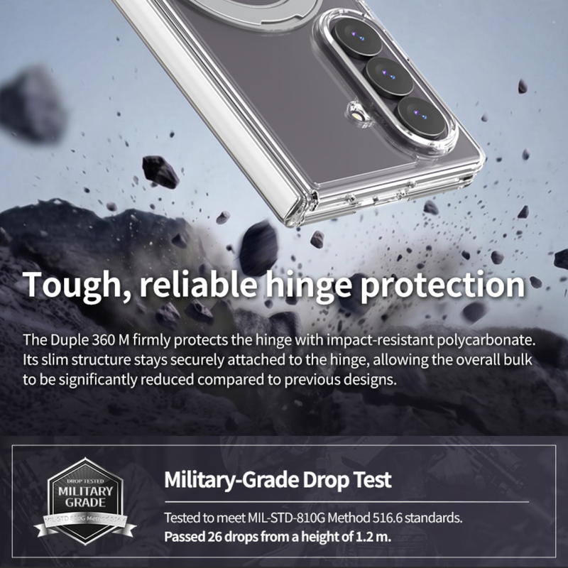 Araree Duple 360 Magsafe Stand Cover For Z Fold 8 Ultra-Clear