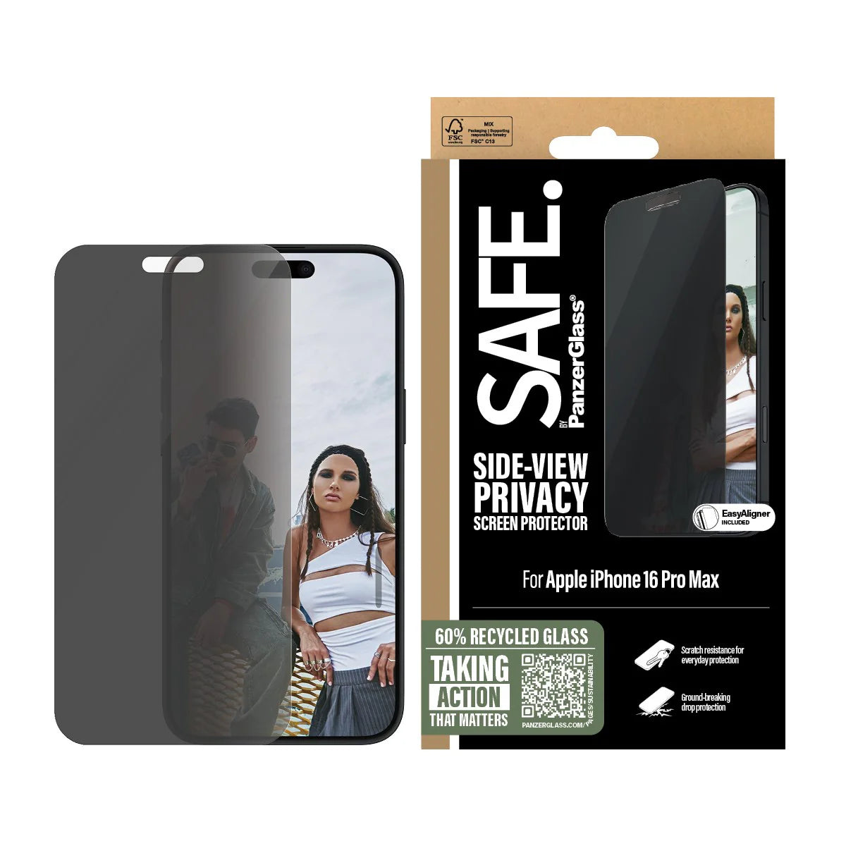 PanzerGlass® Privacy Screen Protector Privacy iPhone 16 ProMax | Ultra-Wide Fit