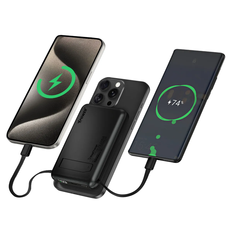 Xpower M10C+ 6 In 1 10000mAh 20W PD3.0+Magnetic Wireless Power Bank - Black