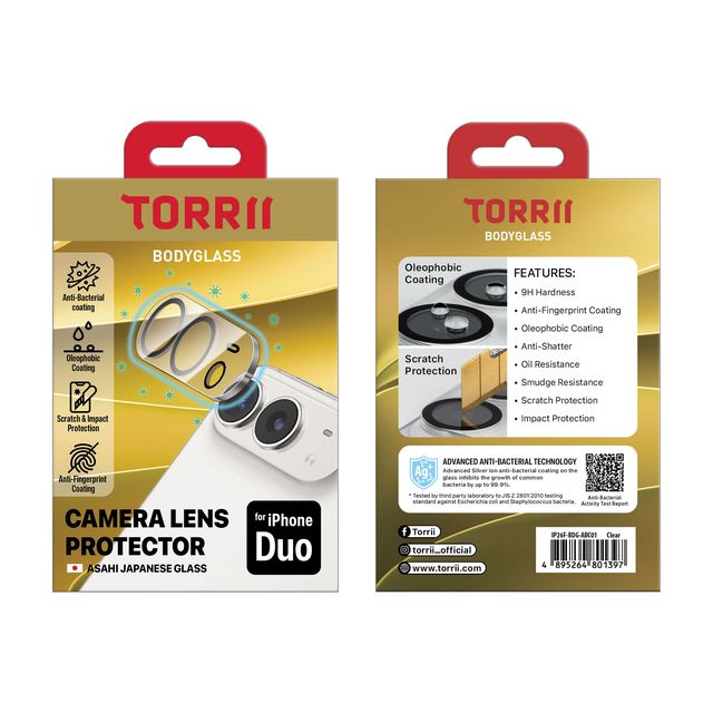 Torrii BODYGLASS Camera Lens Protector for iPhone Duo – Clear