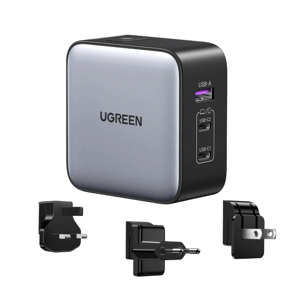 UGREEN Nexode GaN 65W Fast Charger USB CC Cable  (3-Port) CD296 Black