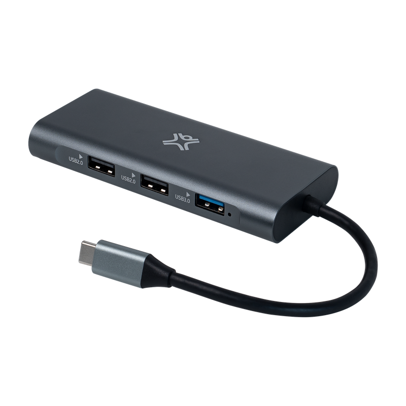 Xtrememac Type-C 8 In 1 Hub - Ethernet, HDMI 4K, Sd, Msd Cards, Usb-C Pd 100W, 3* Usb 3.0