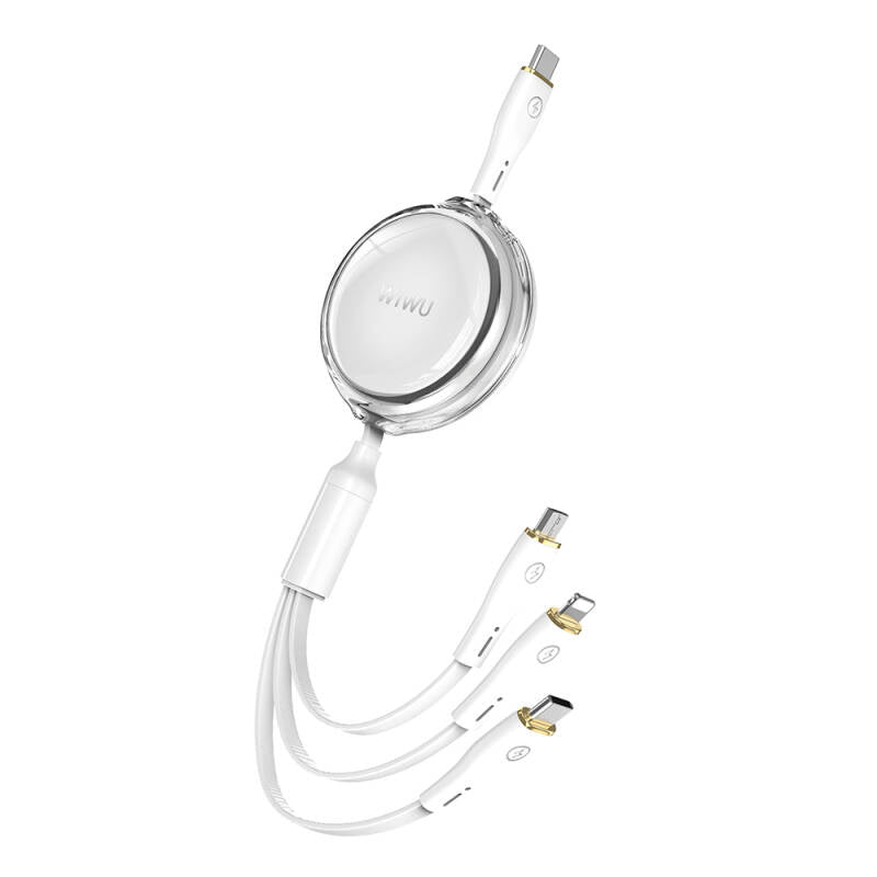 WIWU Vigor 3 in 1 fast charging cable Wi-C023 C-C+L+M100W White