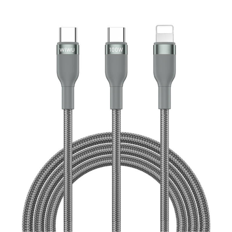 WIWU Wi-C029 C-C+L 100W 1.2M Gray
