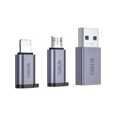 WIWU Consice 3 in 1 Mini Adapter Pack Wi-C031 Grey