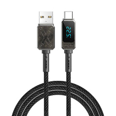 WIWU X Series Fast charge digital display zinc alloy braided Cable 6A Wi-C038 A-C Black